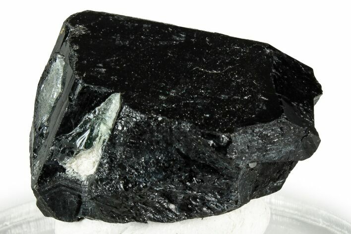 Extremely Fluorescent Hyalite Opal on Schorl Crystal - Nambia #330859